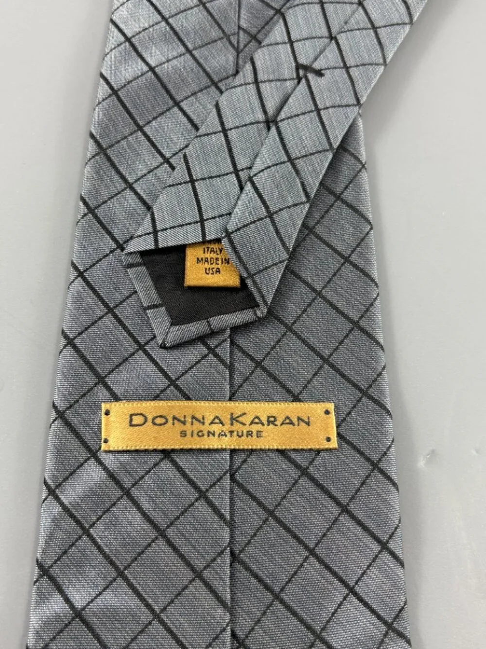 Donna Karan Signature Grey / Black Geometric Men's Tie 4